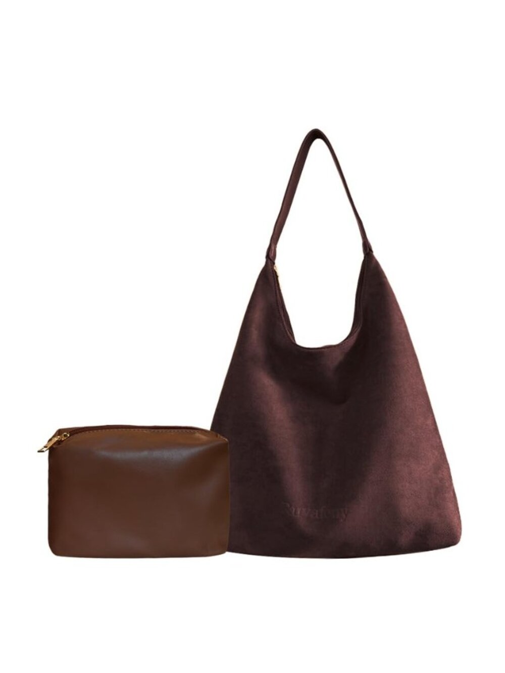 Suede Shoulder Bag for Women, Large Hobo Tote Purse with Zipper